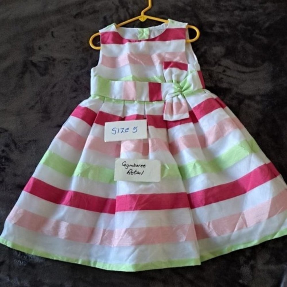Gymboree girls size 5T dressed up line striped party dress